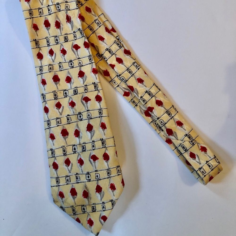 2/$25⚡️Paul Frederick Yellow Italian Silk Necktie